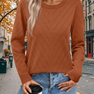   Fall Sweaters for Women Early Fall Fashion Tops Long Sleeve Shirts Thanksgiving Outfit Fall Anthropologie Clothes 2025 Caramel M : Clothing, Shoes & Jewelry