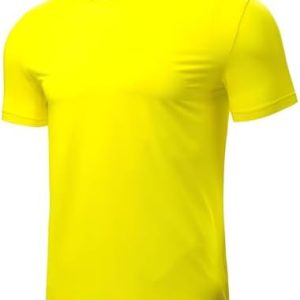  Men’s Yellow Short Sleeve Quick Dry Moisture Wicking Active Crew Neck T Shirt - Athletic Running Gym Workout Tee Tops : Clothing, Shoes & Jewelry