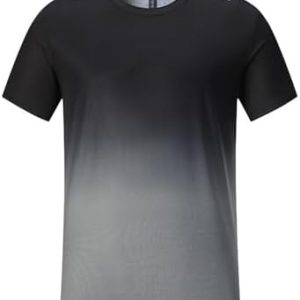 Men’s Active Quick Dry Crew Neck T Shirts Athletic Gym Workout Short Sleeve Tee Black : Sports & Outdoors